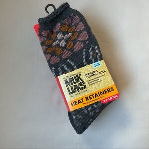 Muk Luks Women's Thermal Socks Heat Retainers 2 Pair Fits Shoe Sz 6-11